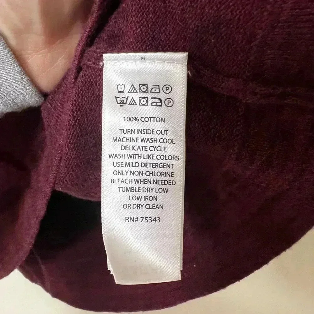Porter + Ash Men’s Burgundy Cotton Marled Crewneck Sweater Small